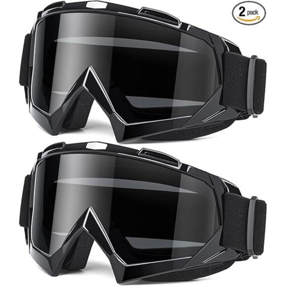 Adult Dirt Bike Goggles, 2-Pack ATV Motorcycle Goggles for Men & Women, Wide - Picture 7 of 7